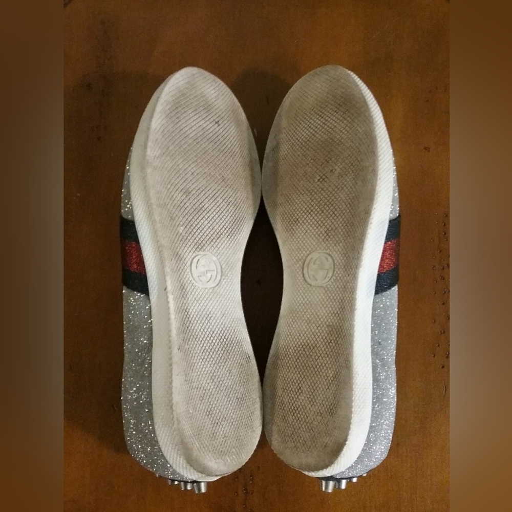 Authentic Gucci Men's Bambi Web Glitter Sneakers - Picture 5 of 9